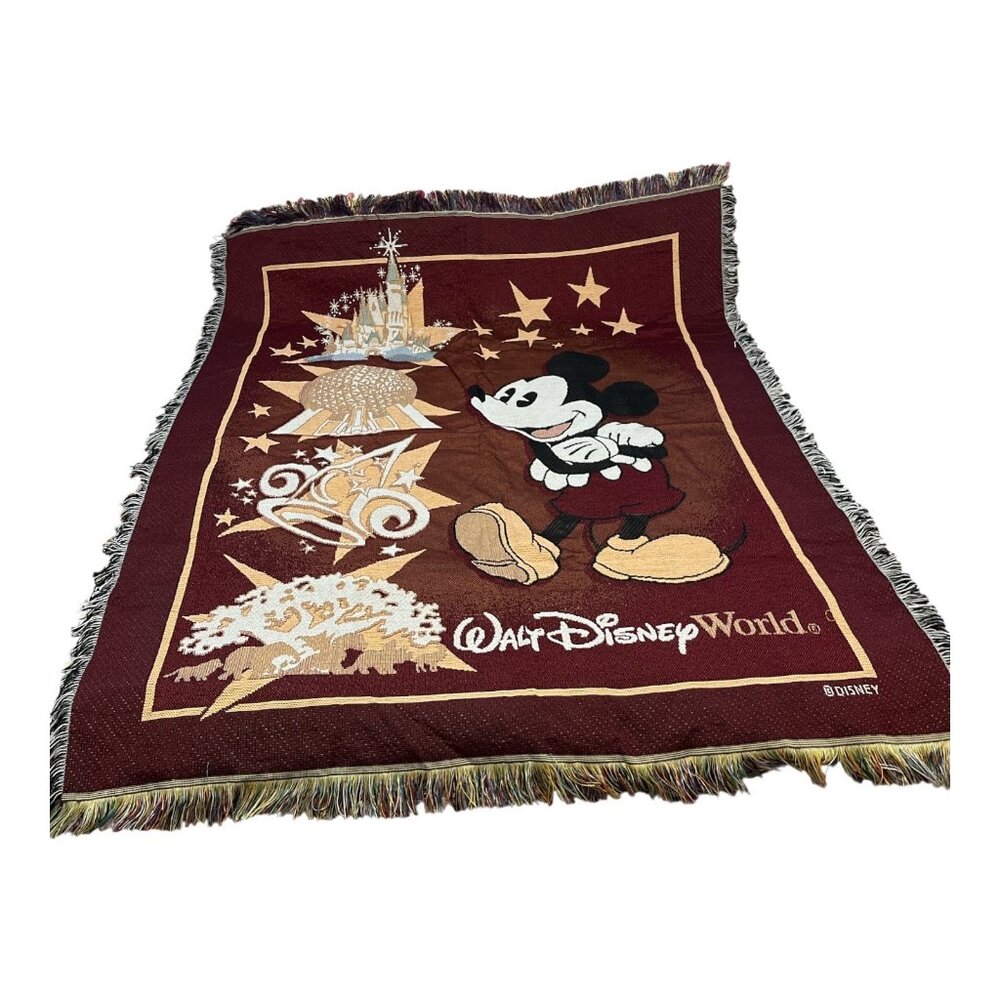 Walt Disney World Mickey Mouse Tapestry Throw Blanket Magic Kingdom Epcot Animal
